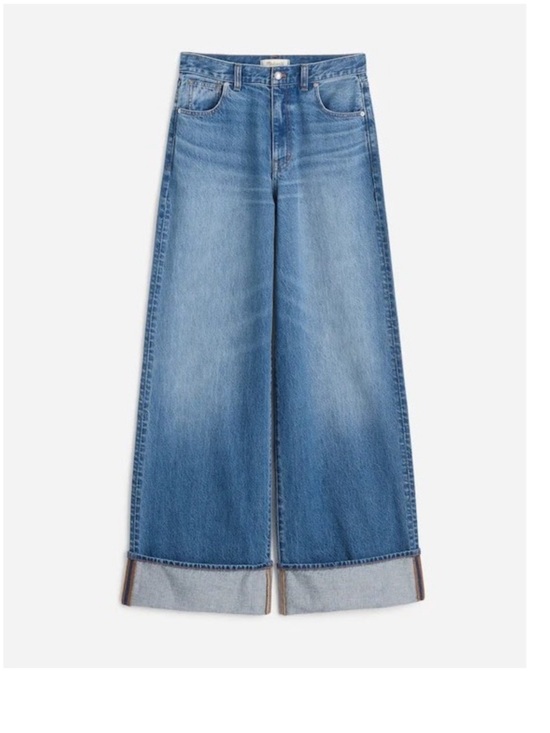 Madewell Denim - Madewell Super Wide-Leg Jeans Womens High Rise Wide Leg
Cuffed Denim Size 27